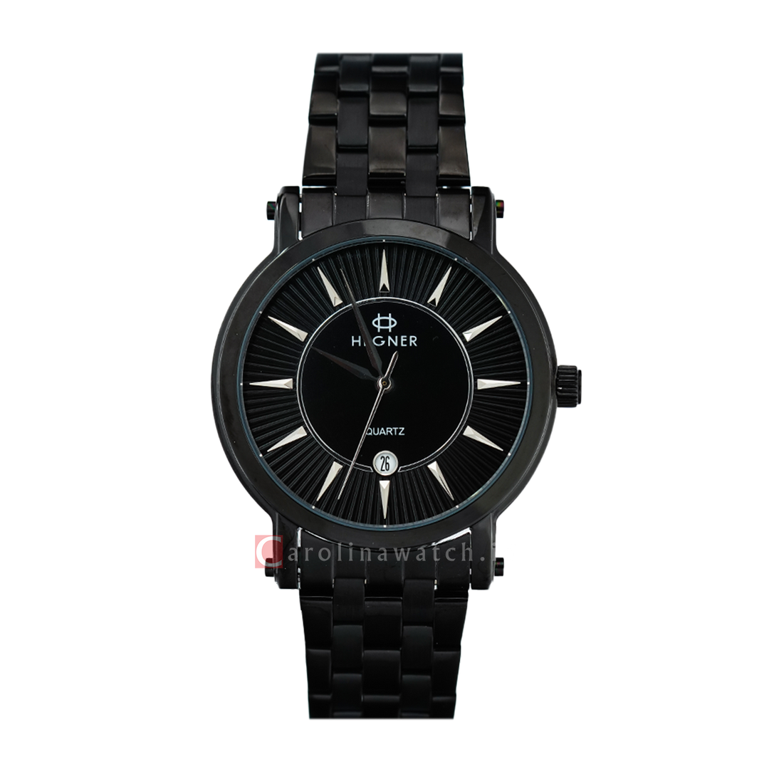Jam Tangan Hegner M5016IPBA Men Black Dial Black Stainless Steel Strap