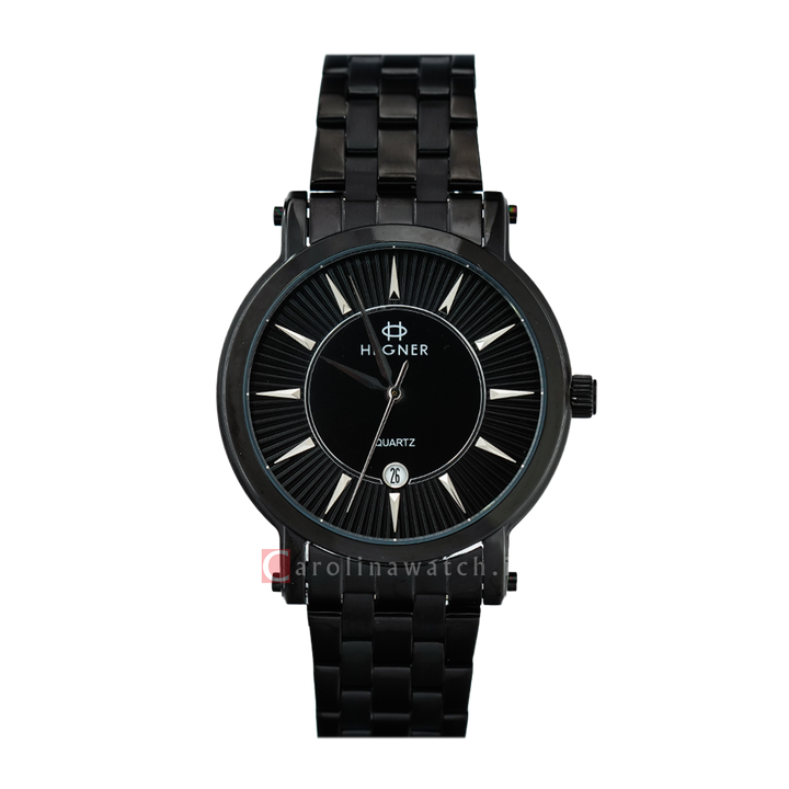 Jam Tangan Hegner M5016IPBA Men Black Dial Black Stainless Steel Strap