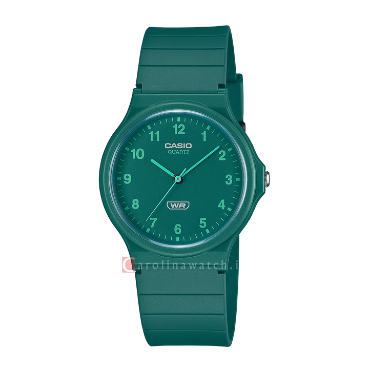 Jam Tangan Casio MQ-24B-3B Women Green Dial Green Resin Band