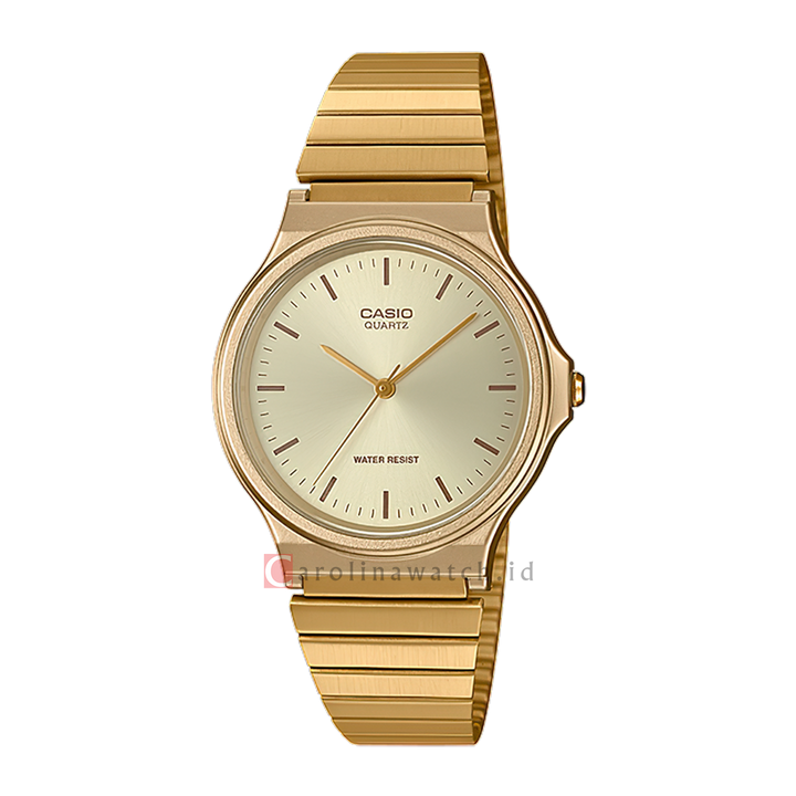 Jam Tangan Casio MQ-24G-9E Unisex Gold Dial Gold Stainless Steel Band