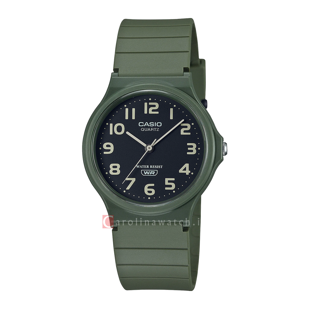 Jam Tangan Casio MQ-24UC-3B Men Black Dial Green Resin Band