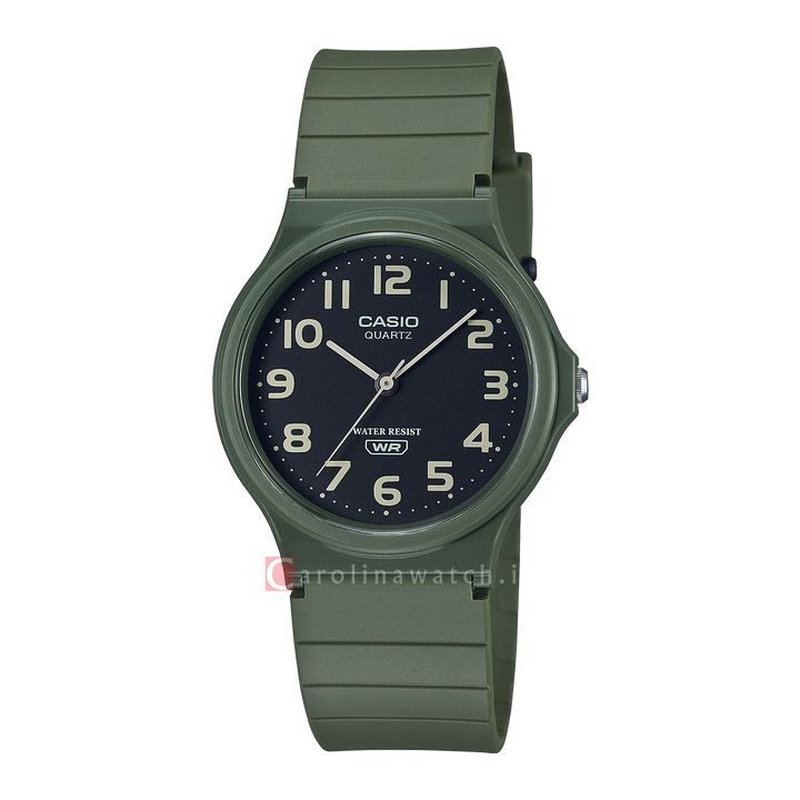 Jam Tangan Casio MQ-24UC-3B Men Black Dial Green Resin Band