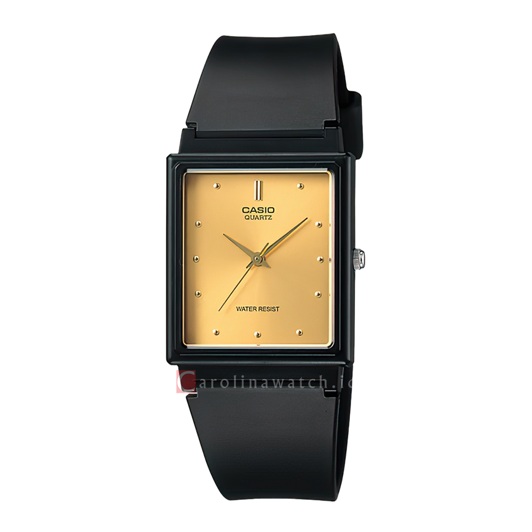 Jam Tangan Casio MQ-38-9A Women Gold Dial Black Resin Band