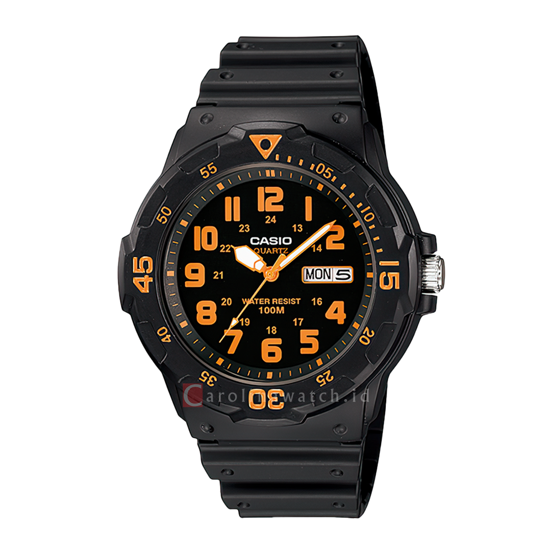 Jam Tangan Casio General MRW-200H-4B Men Black Dial Black Resin Band