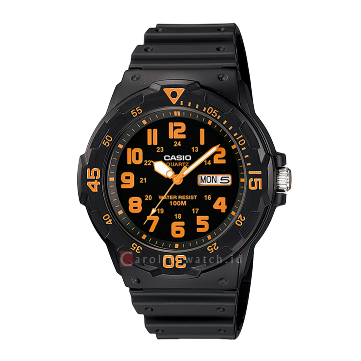 Jam Tangan Casio General MRW-200H-4B Men Black Dial Black Resin Band