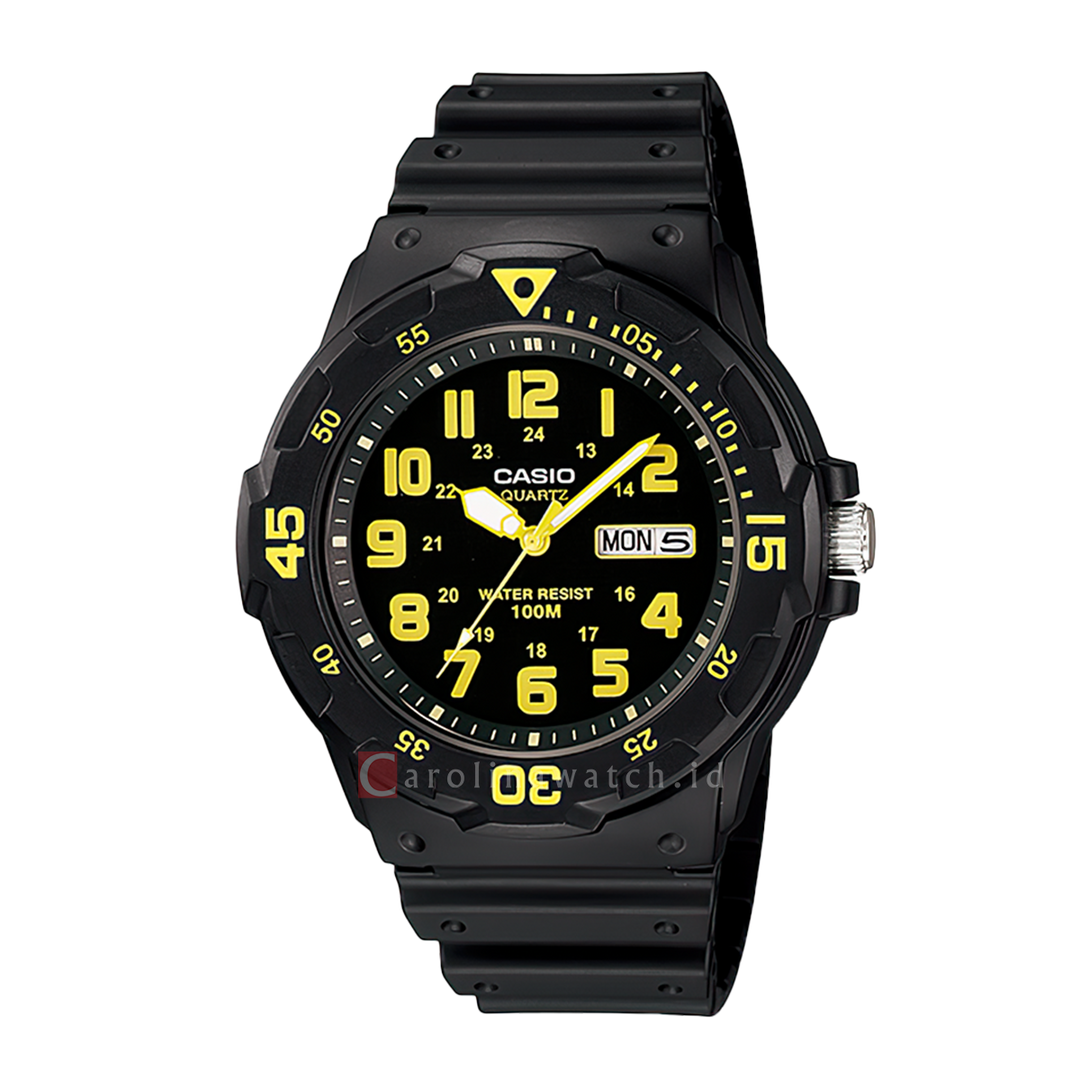 Jam Tangan Casio General MRW-200H-9B Men Black Dial Black Resin Band