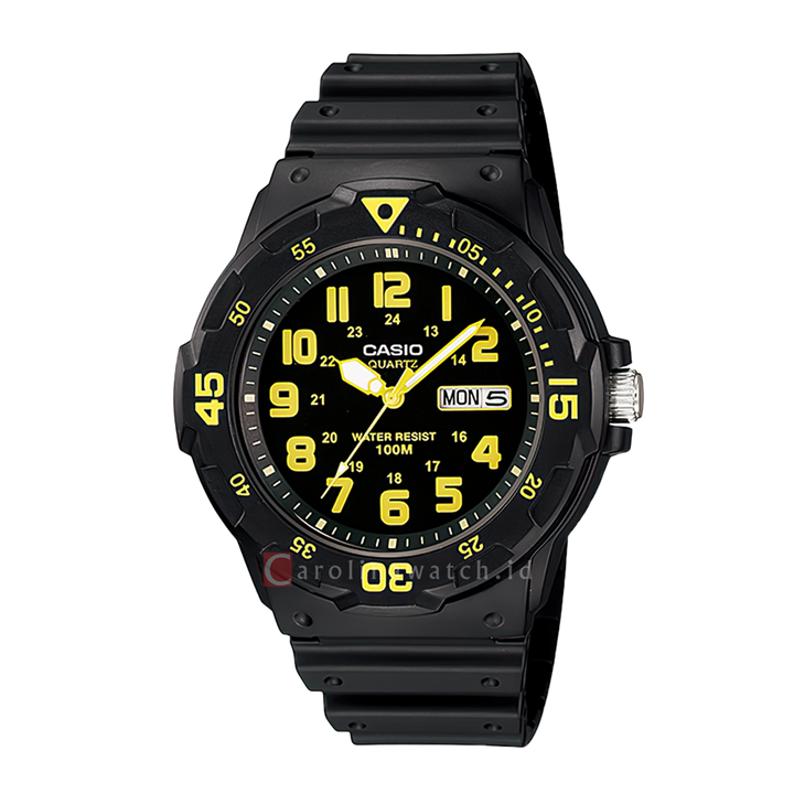 Jam Tangan Casio General MRW-200H-9B Men Black Dial Black Resin Band