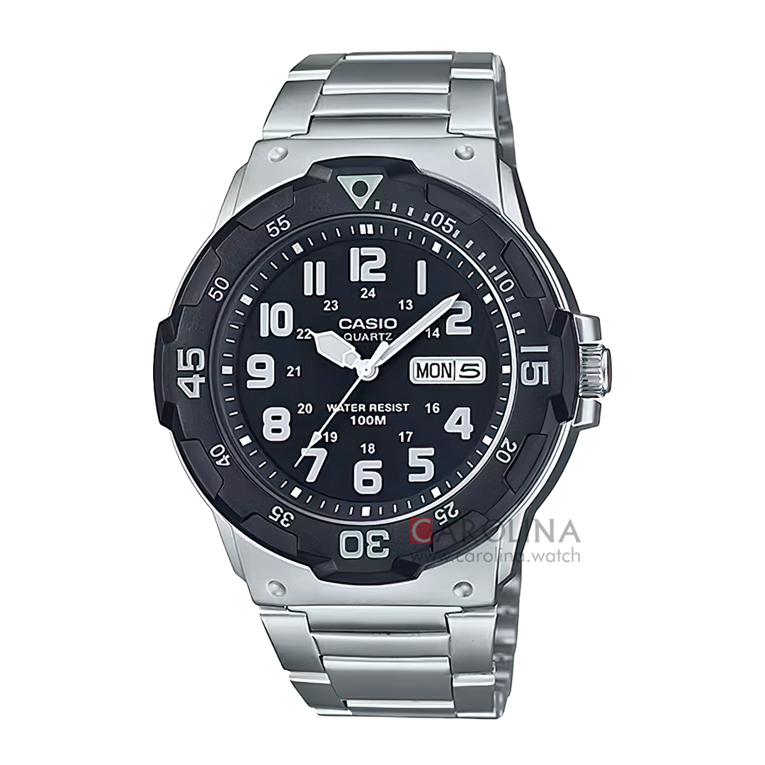 Jam Tangan Casio MRW-200HD-1B Men Black Dial Stainless Steel Band