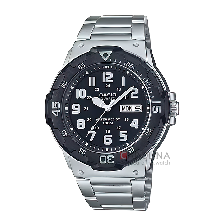 Jam Tangan Casio MRW-200HD-1B Men Black Dial Stainless Steel Band