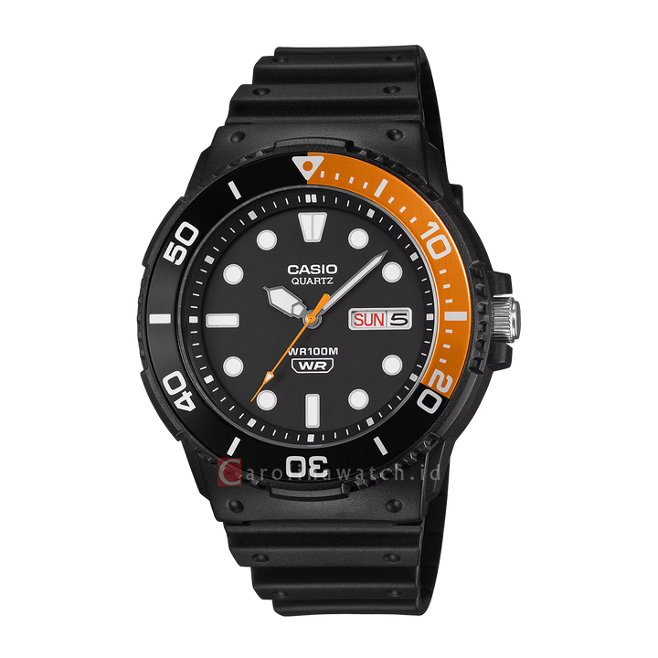Jam Tangan Casio General MRW-230H-1E4 Men Black Dial Black Resin Band