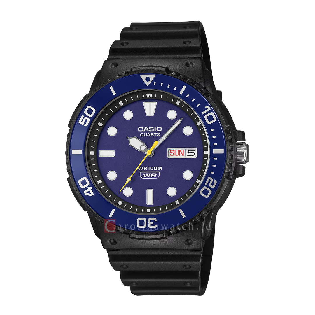 Jam Tangan Casio General MRW-230H-2E Men Blue Dial Black Resin Band