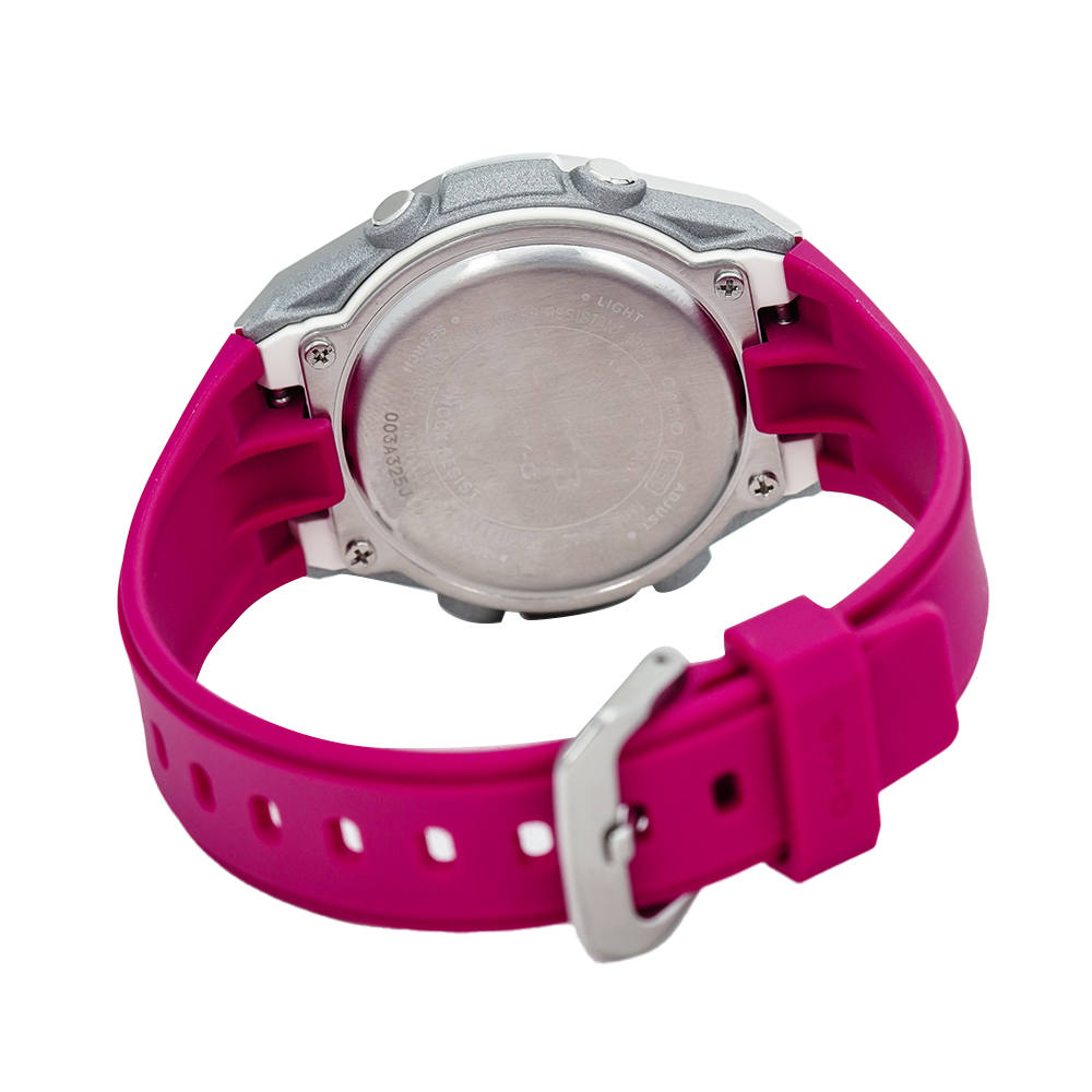 Jam Tangan Casio Baby-G MSG-S600-4A Women Silver Dial Maroon Red Resin Band