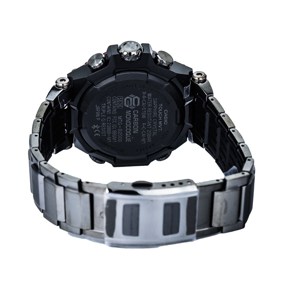 Jam Tangan CASIO G SHOCK MTG-B2000BD-1A4 Men Tough Solar Triple G Resist Black Dial Dark Grey Composite Band