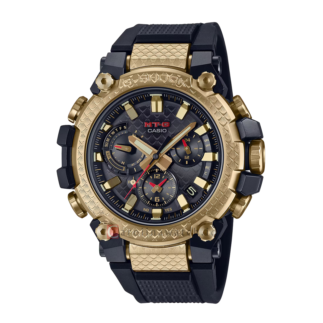 Jam Tangan Casio G-Shock Armored Golden Dragon Limited Edition MTG-B3000CXD-9A Men Black Dial Black Resin Band