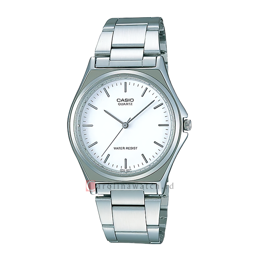 Jam Tangan Casio General MTP-1130A-7A Men White Dial Stainless Steel Band