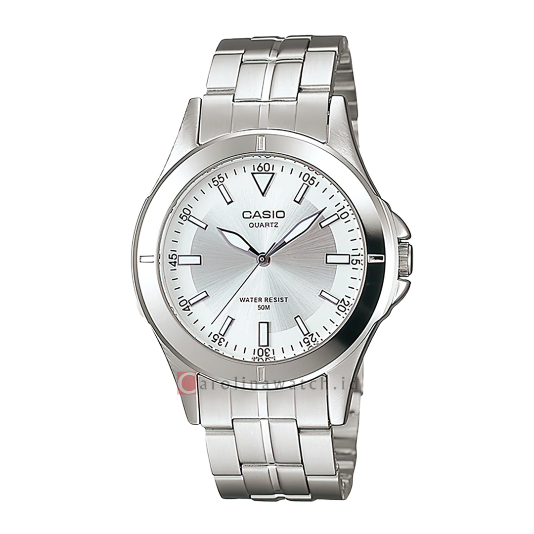 Jam Tangan Casio General MTP-1214A-7A Men Silver Dial Stainless Steel Band