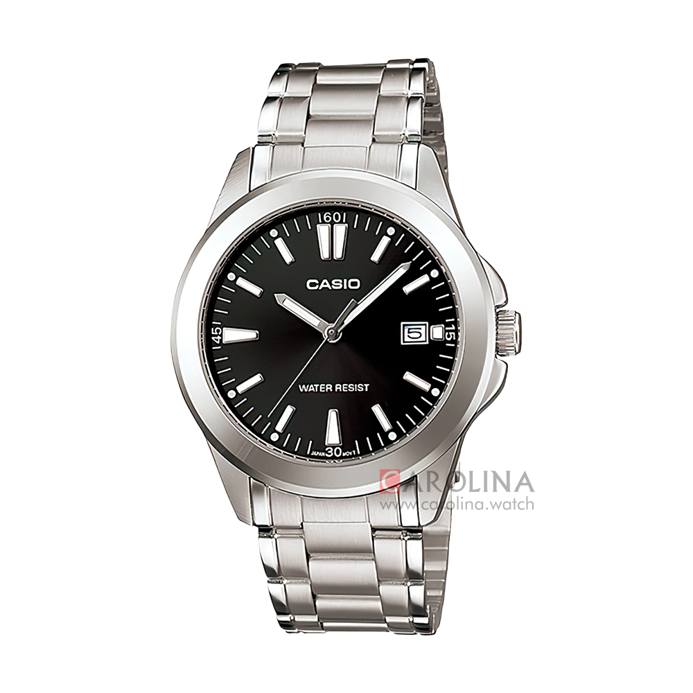 Jam Tangan Casio General MTP-1215A-1A2 Men Black Dial Stainless Steel Band