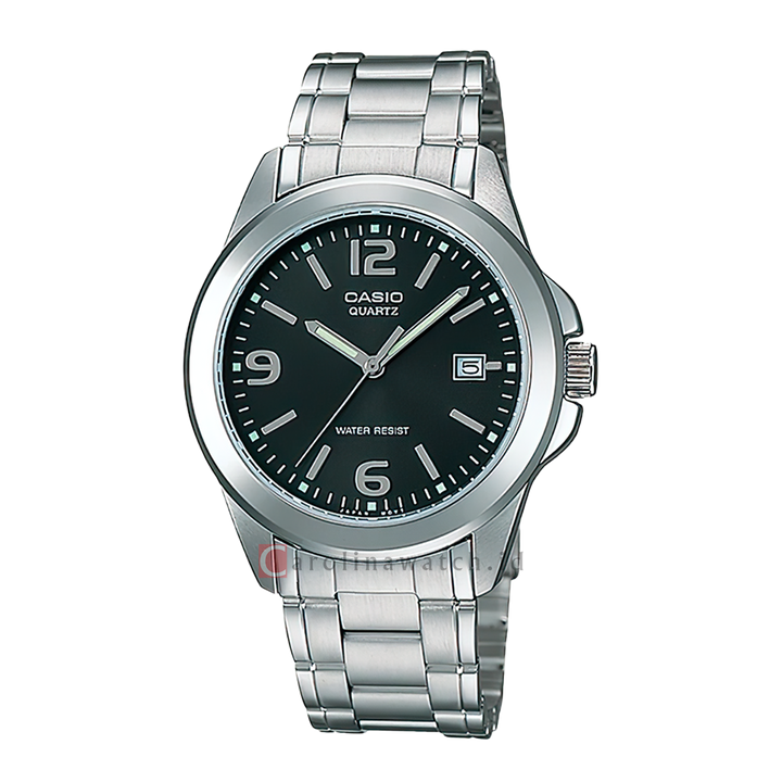 Jam Tangan Casio General MTP-1215A-1A Men Black Dial Stainless Steel Band