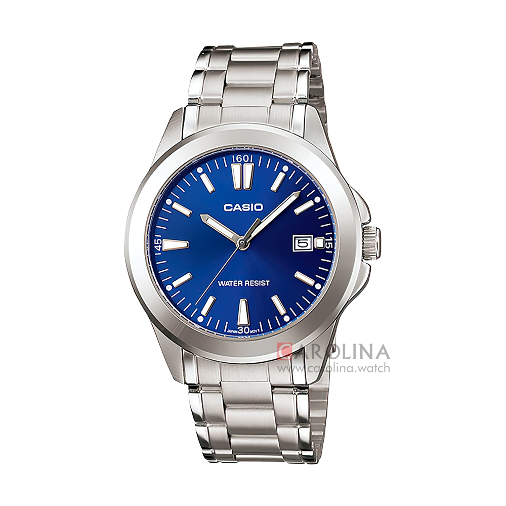 Jam Tangan Casio General MTP-1215A-2A2 Enticer Men Blue Dial Stainless Steel Band