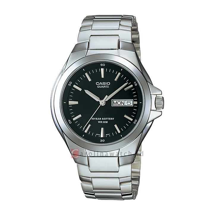 Jam Tangan Casio General MTP-1228D-1A Men Black Dial Stainless Steel Band