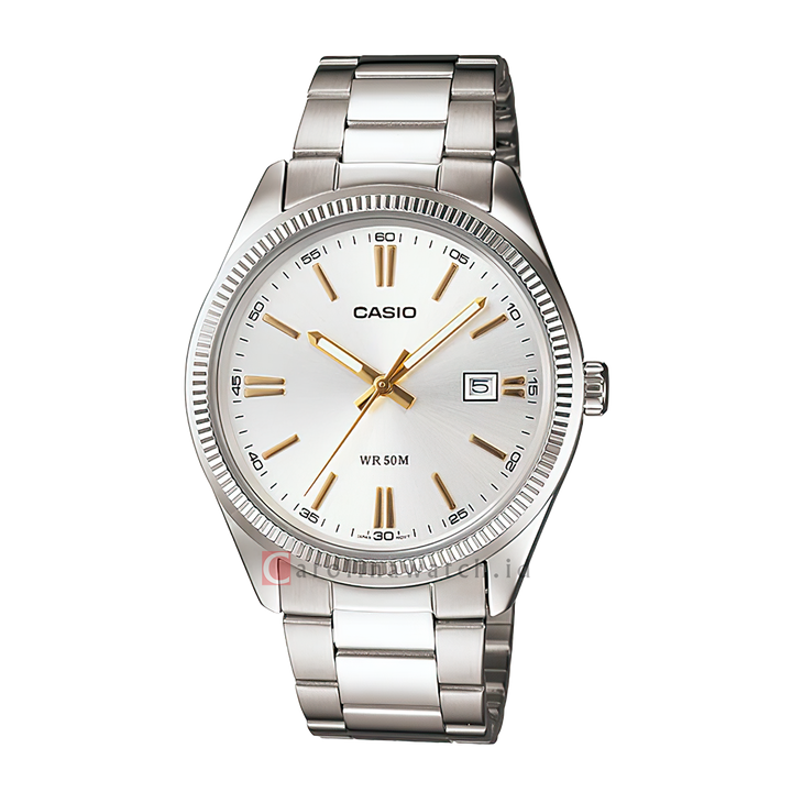 Jam Tangan Casio General MTP-1302D-7A2 Men Silver Dial Stainless Steel Band