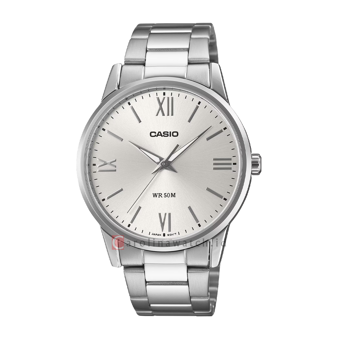 Jam Tangan Casio General MTP-1303DD-7A Men Silver Dial Stainless Steel Band