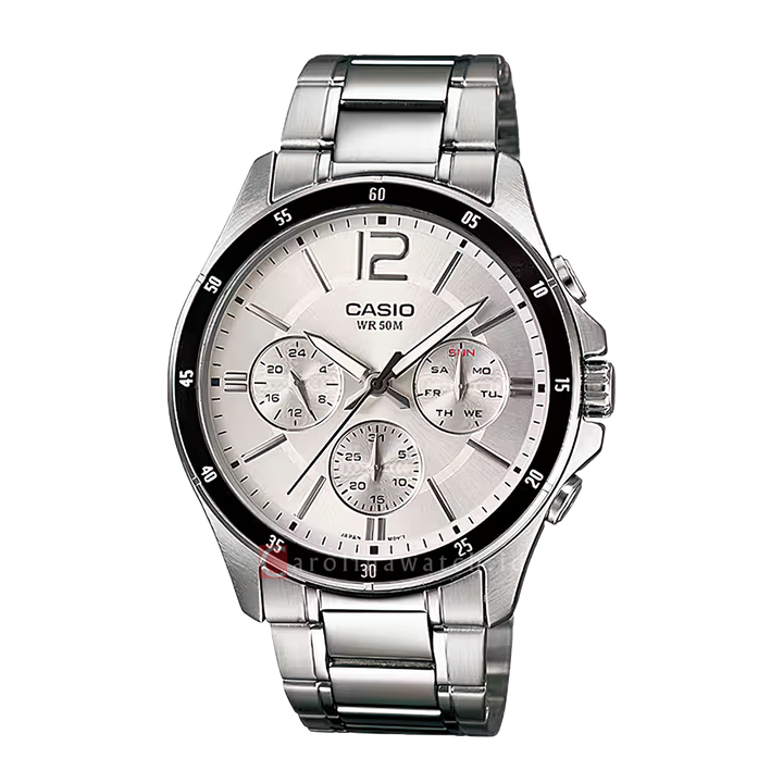 Jam Tangan Casio Standard MTP-1374D-7A Men Silver Dial Stainless Steel Band