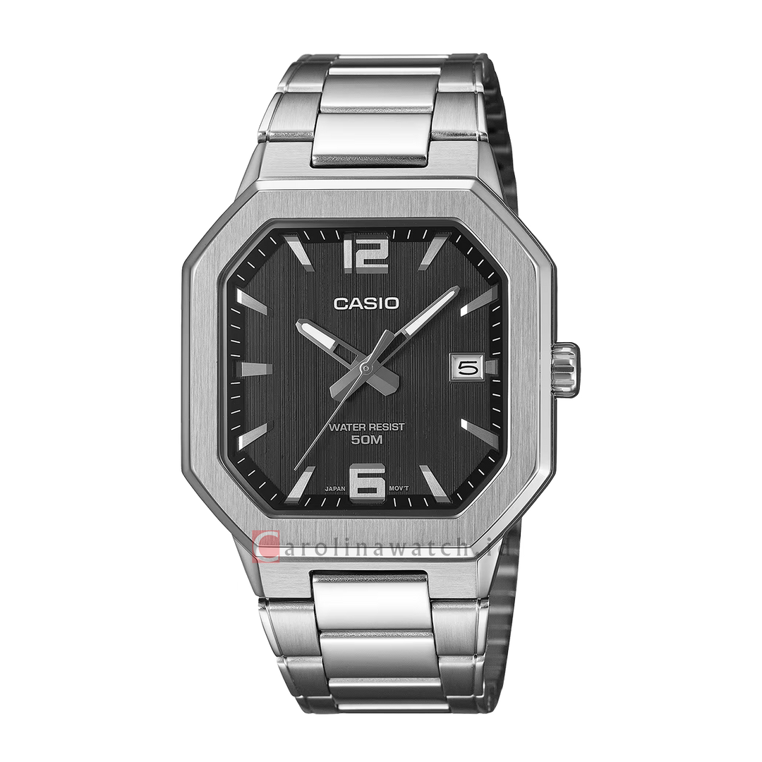 Jam Tangan Casio MTP-B195D-1A Men Black Dial Stainless Steel Band
