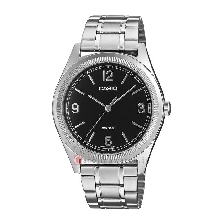 Jam Tangan  Casio General MTP-B210D-1A Men Black Dial Stainless Steel Band