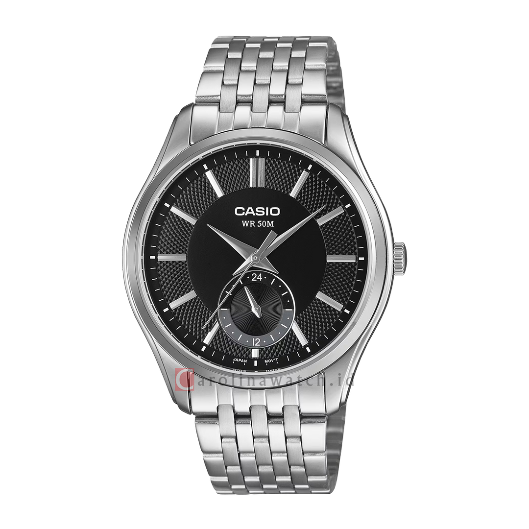 Jam Tangan Casio MTP-B315D-1A Men Black Dial Stainless Steel Band
