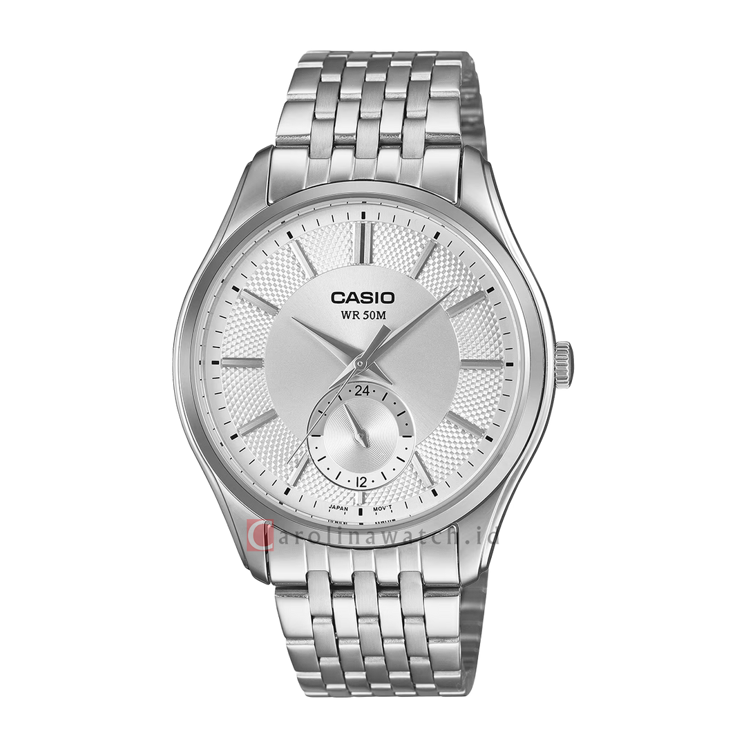 Jam Tangan Casio MTP-B315D-7A Men Silver Dial Stainless Steel Band