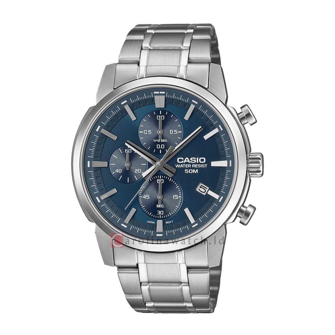 Jam Tangan Casio Standard MTP-E510D-2A2 Men Analog Dial Stainless Steel Band
