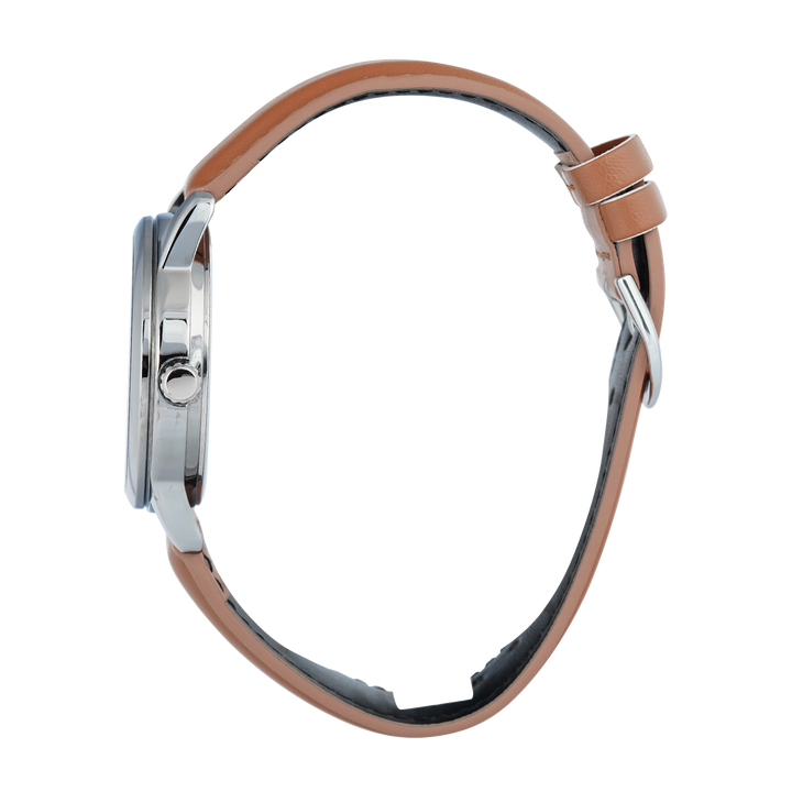 Jam Tangan Casio MTP-V002L-5B3 Men Brown Dial Brown Leather Strap