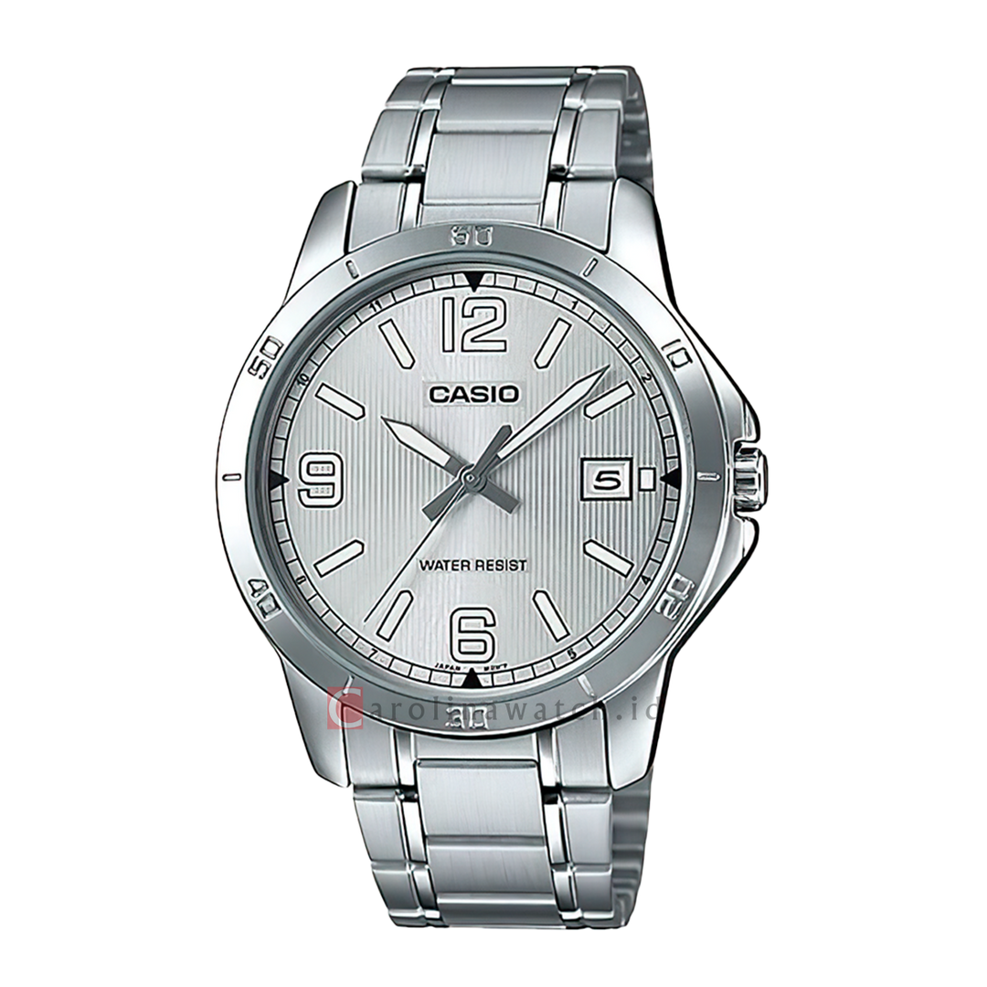 Jam Tangan Casio General MTP-V004D-7B2 Men Silver Dial Stainless Steel Strap