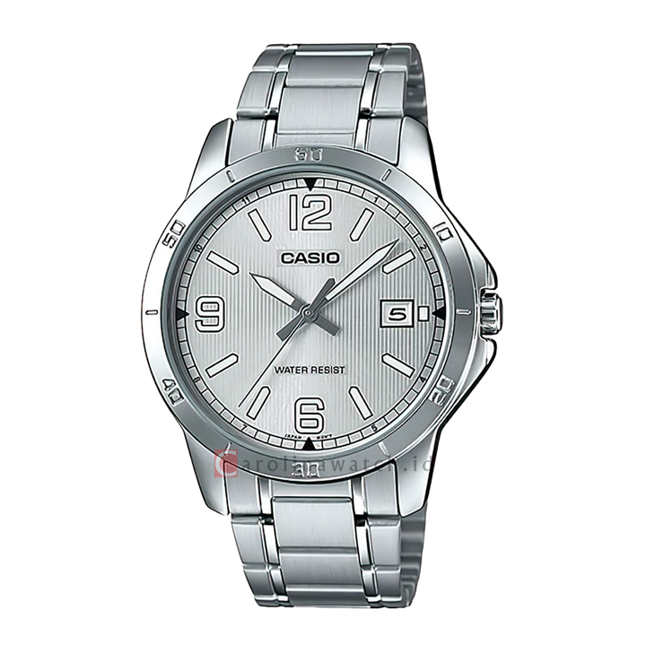 Jam Tangan Casio General MTP-V004D-7B2 Men Silver Dial Stainless Steel Strap