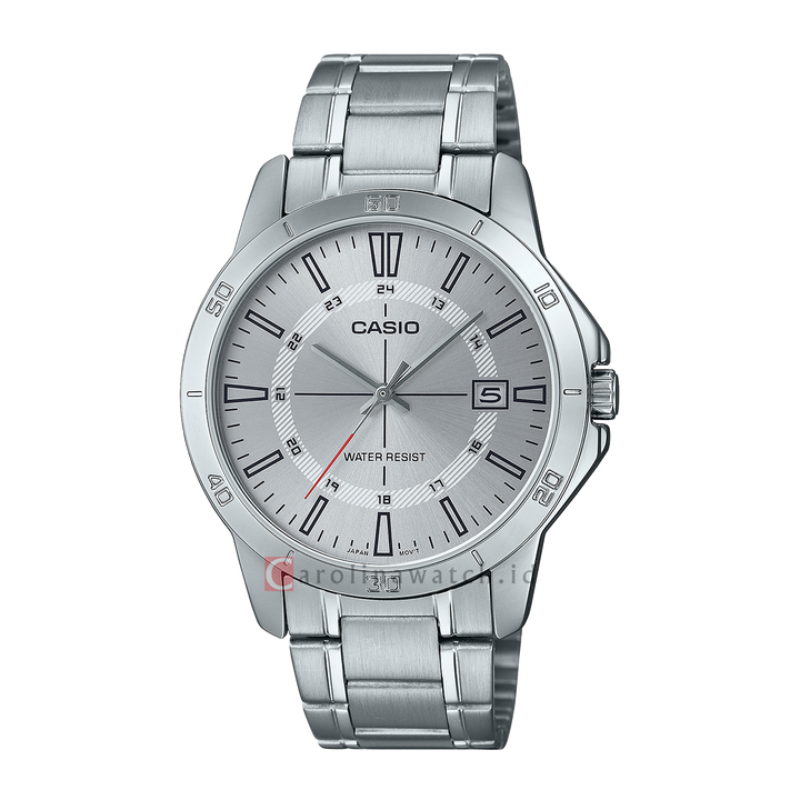 Jam Tangan Casio General MTP-V004D-7C Men Silver Dial Stainless Steel Band