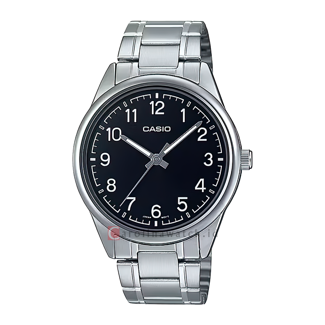 Jam Tangan Casio MTP-V005D-1B4 Men Black Dial Stainless Steel Band