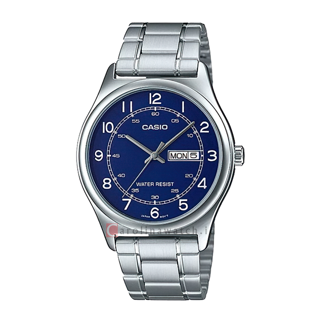 Jam Tangan Casio General MTP-V006D-2B Men Blue Dial Stainless Steel Band