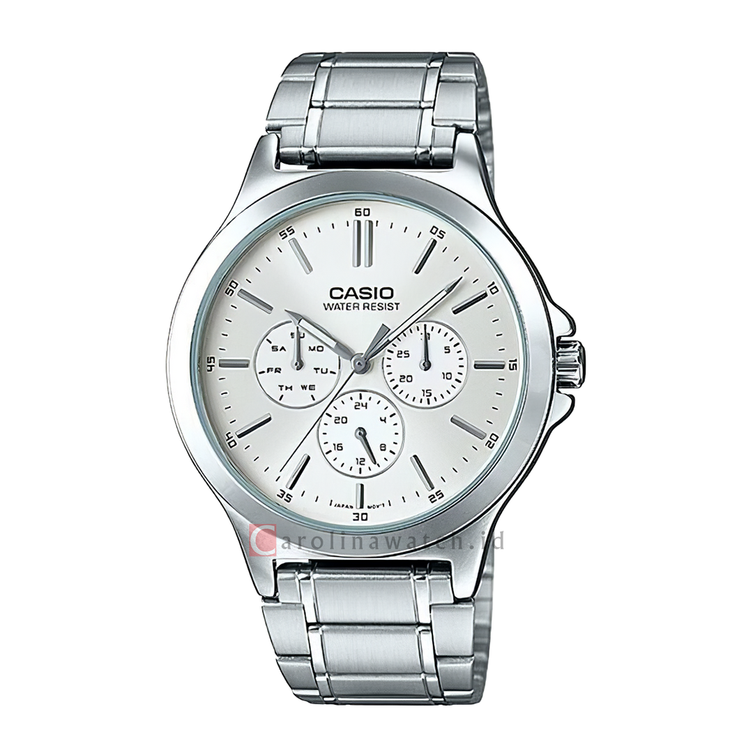 Jam Tangan Casio General MTP-V300D-7A Men Silver Dial Stainless Steel Band