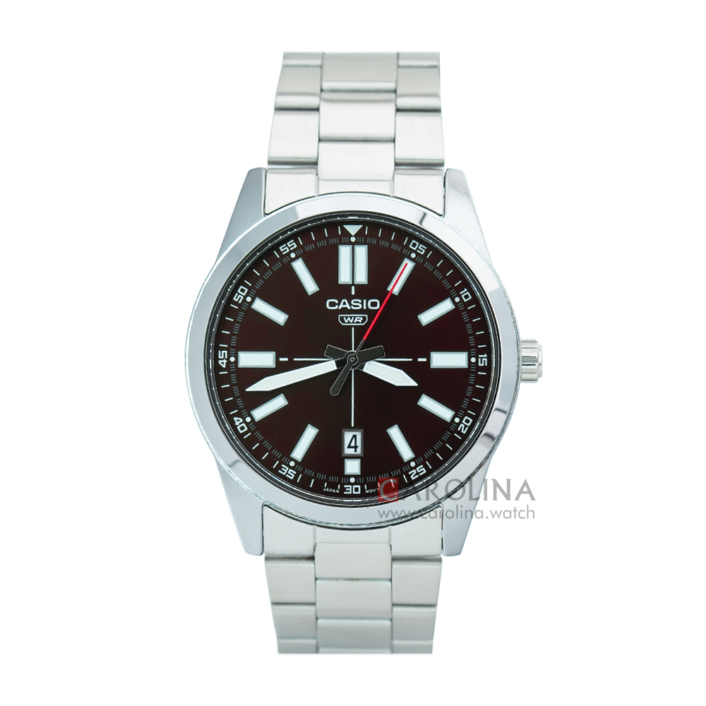 Jam Tangan Casio MTP-VD02D-5E Dress Men Brown Dial Stainless Steel Band