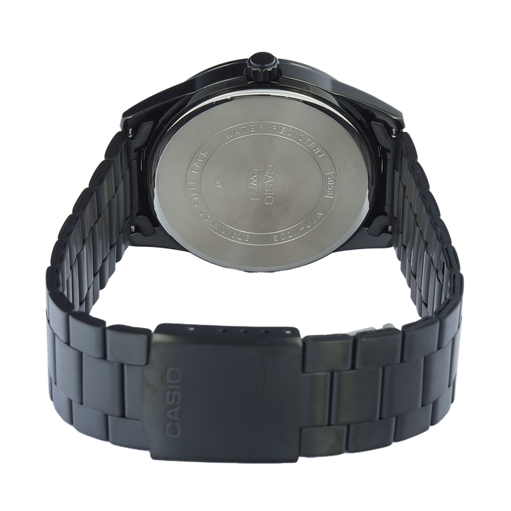Jam Tangan Casio MTP-VD03B-3A Men Green Dial Black Stainless Steel Band