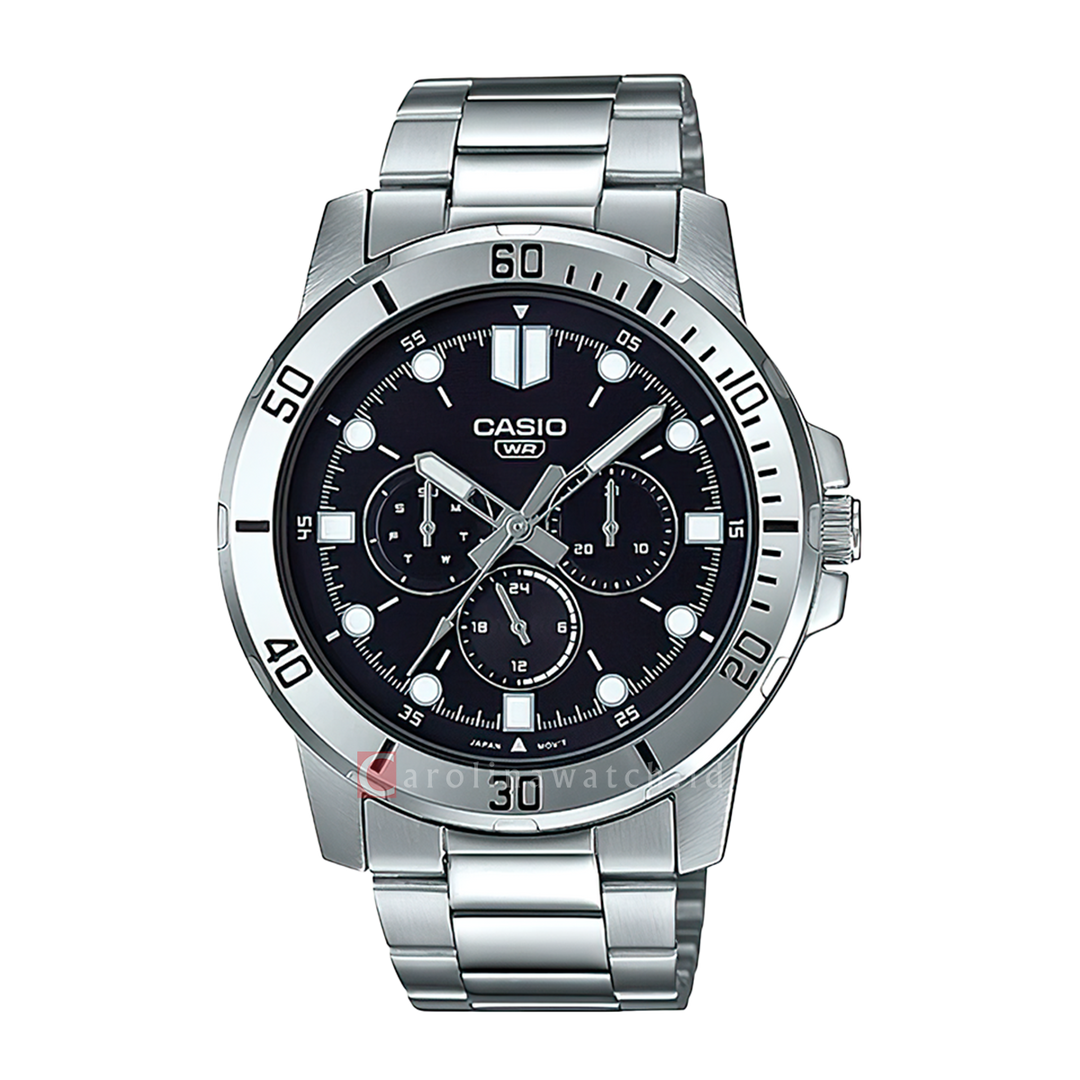 Jam Tangan Casio General MTP-VD300D-1E Men Black Dial Stainless Steel Band