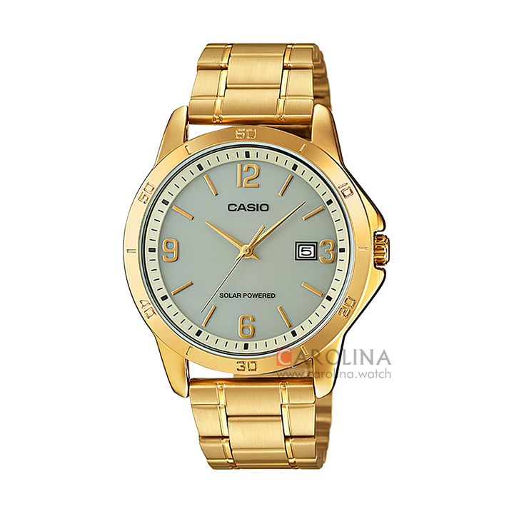 Jam Tangan Casio General MTP-VS02G-9A Men Analog Dial Gold Stainless Steel Band