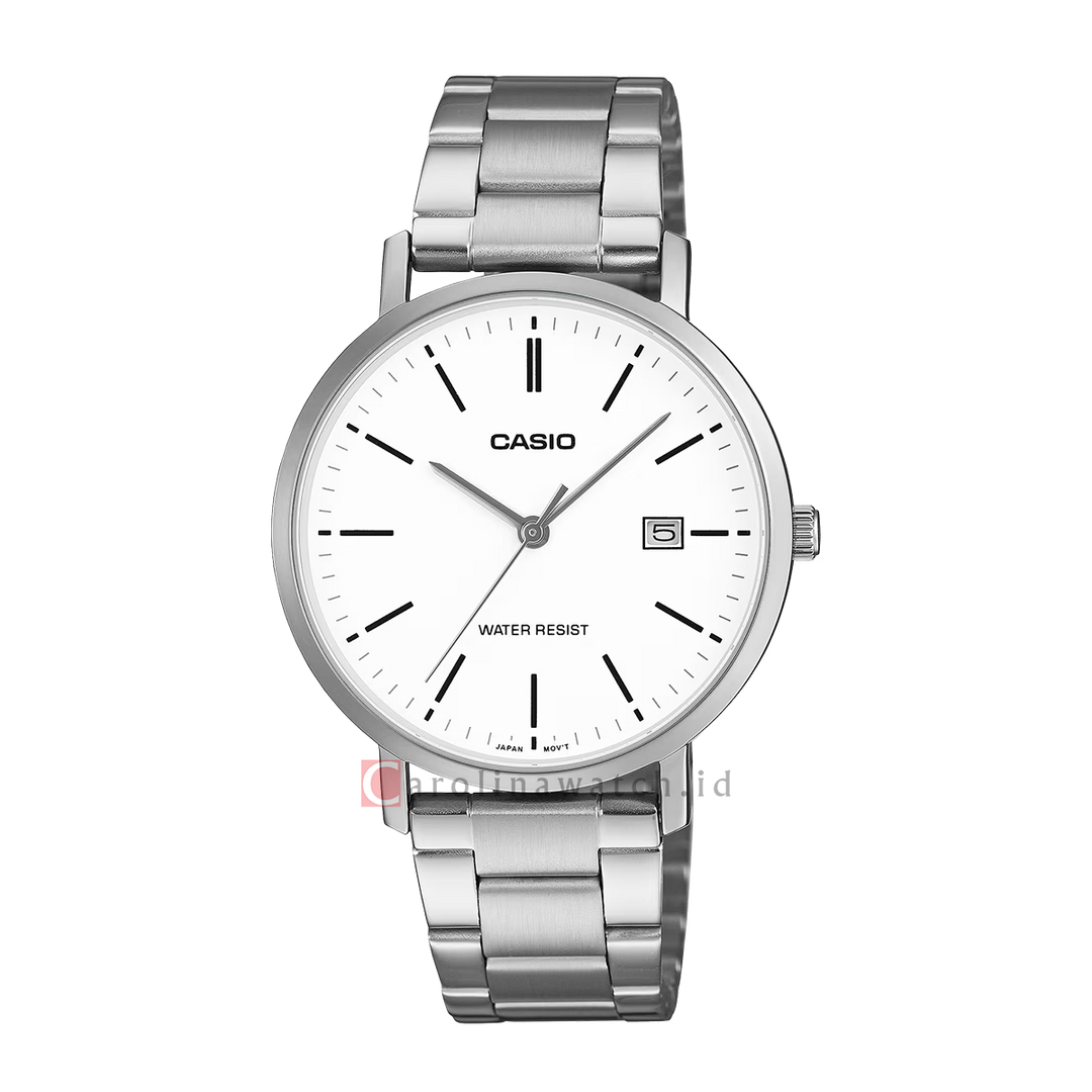 Jam Tangan Casio General MTP-VT05D-7E Men White Dial Stainless Steel Band