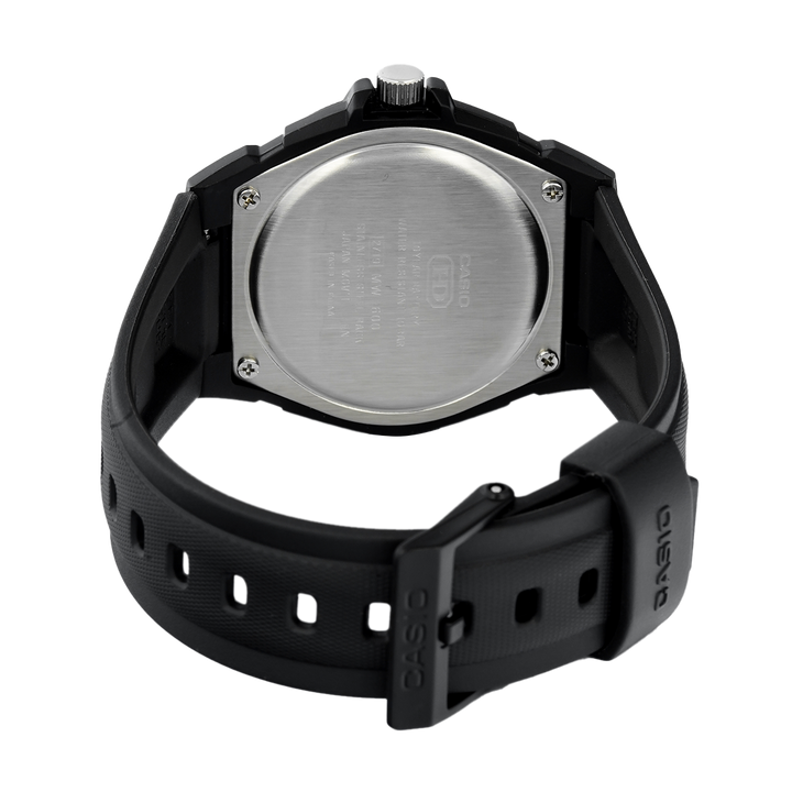 Jam Tangan Casio General MW-600F-1A Men Black Dial Black Resin Band