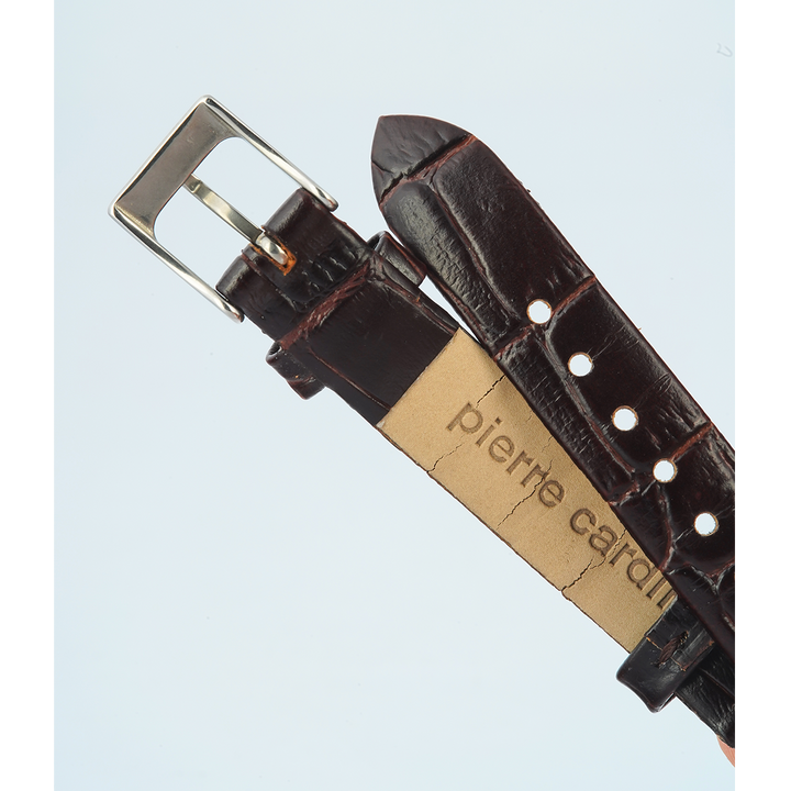 Jam Tangan Pierre Cardin PC108172F01 Women White MOP Dial Black Leather Strap