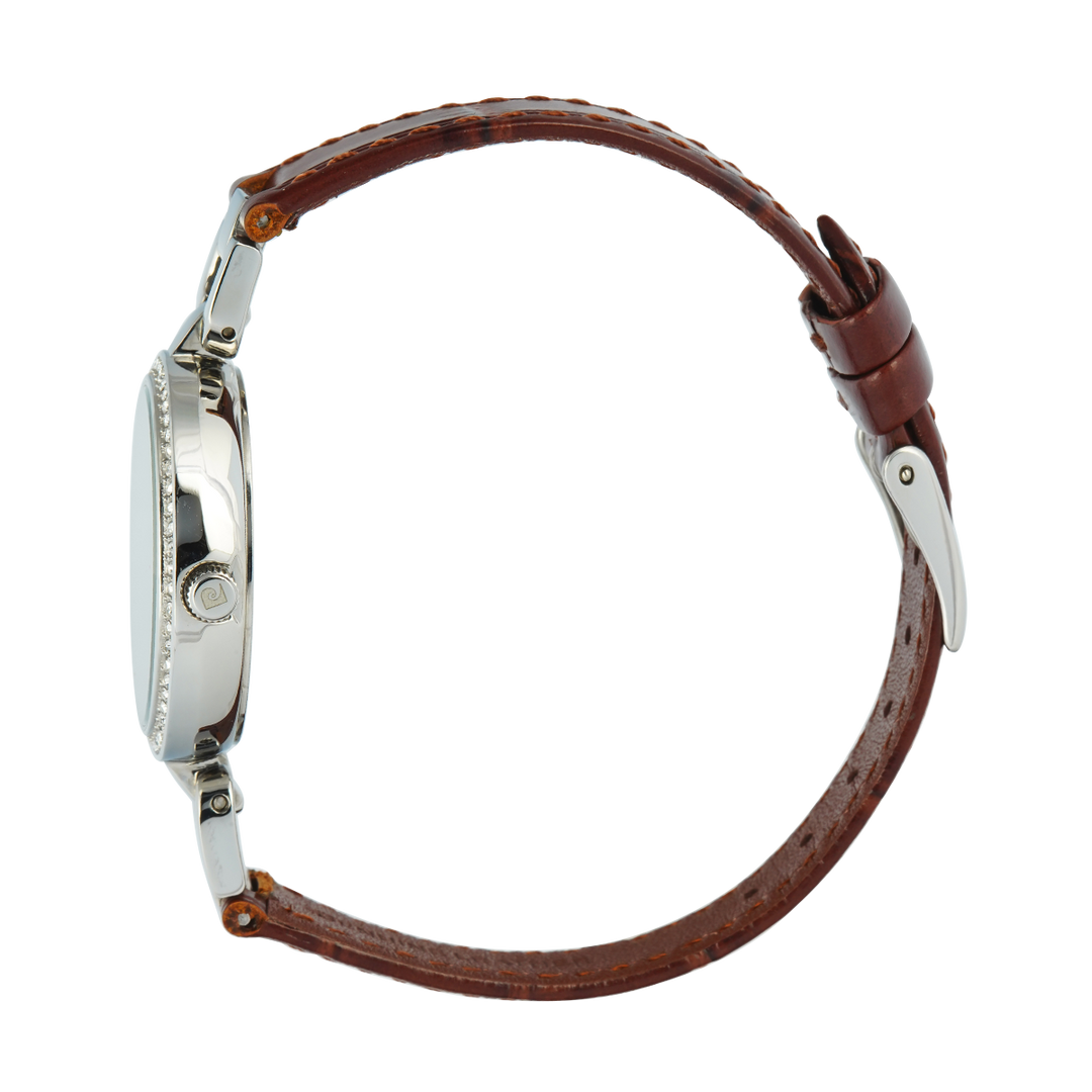 Jam Tangan Pierre Cardin PC108172F01 Women White MOP Dial Brown Leather Strap