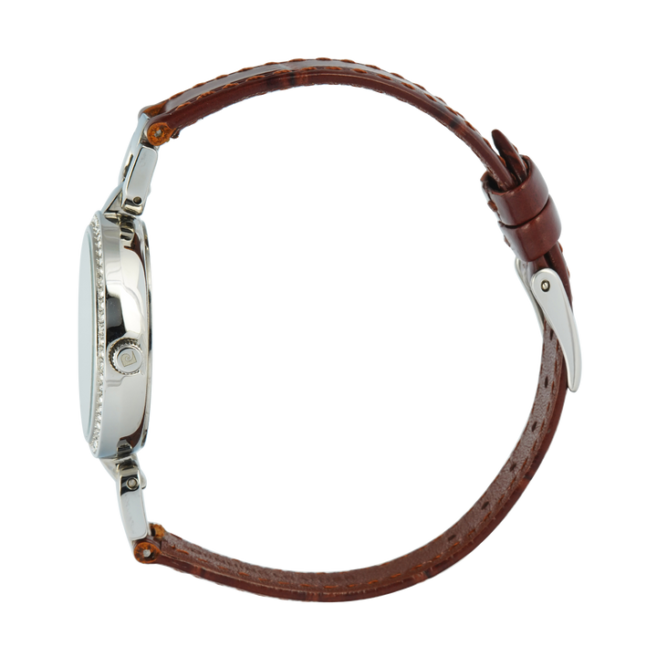 Jam Tangan Pierre Cardin PC108172F01 Women White MOP Dial Brown Leather Strap
