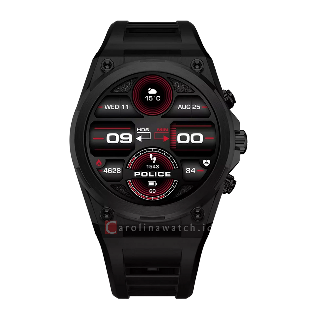 Jam Tangan Police Freedom Of Time My.Avatar.2 PEIUN00003X2 Unisex Smartwatch Black Silicone Strap
