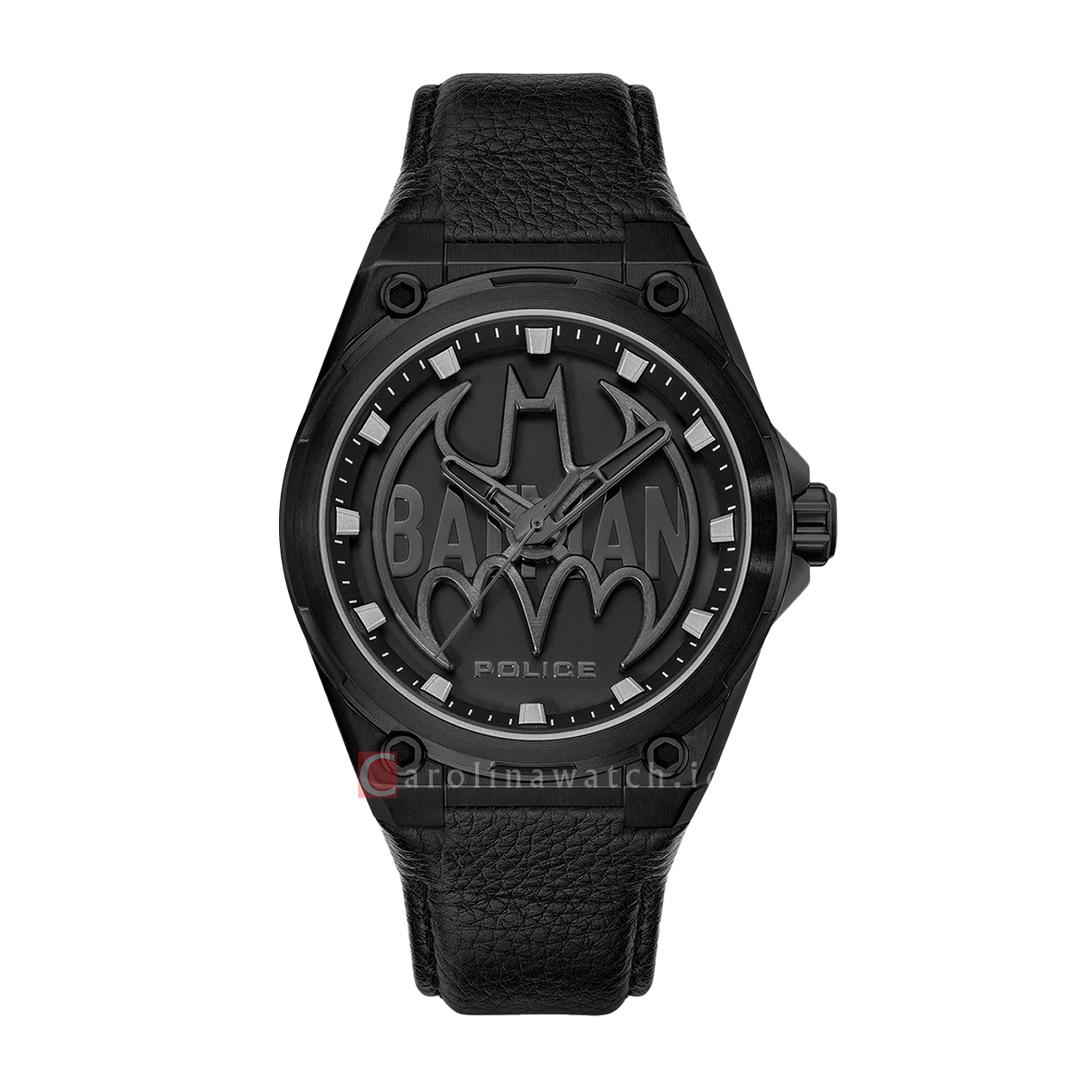 Jam Tangan Police Batwing PEWGA0090005-SET Men Black Dial Black Leather Strap